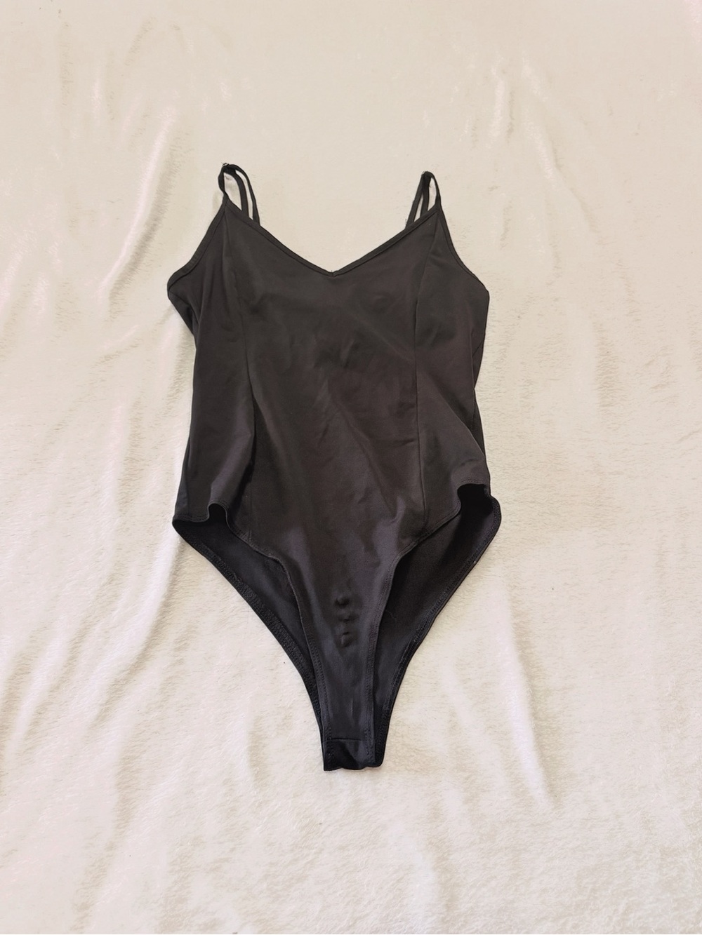 Forever 21 Black V-Neck Double Strap Bodysuit